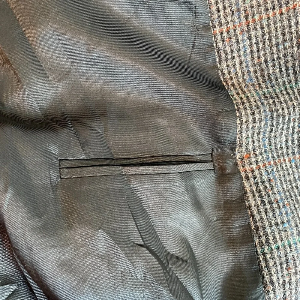 Hunter‎ Haig Blazer Coat Men's Multicolor Button Up Long Sleeve 100%Pure Wool